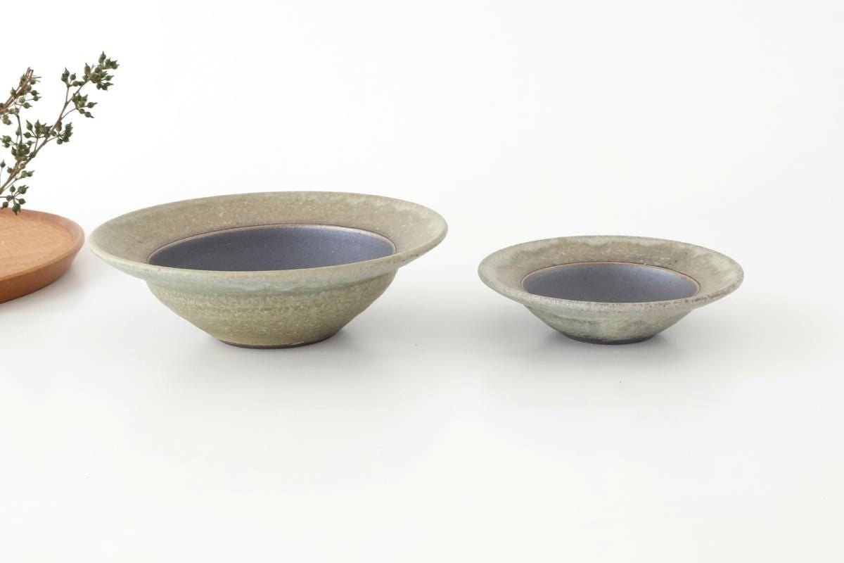 Small Rimmed Bowl Jade and Brown | Serving Bowl Shigaraki Ware