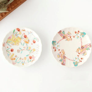 Ginshu Kiln Chrysanthemum-shaped Plate Flower and Butterfly | Kutani Ware