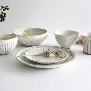 Rice Bowl Linecarved White| Mino Ware