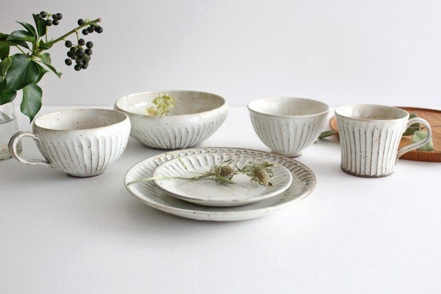 Rice Bowl Linecarved White| Mino Ware