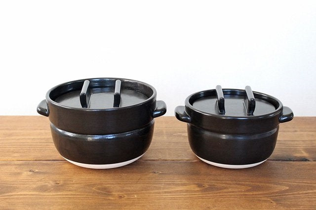 Nakagawa Masashichi Shoten Donabe black 2cups | Japanese Clay Pot