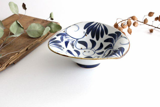 Deformed Bowl Blue Arabesque M | Serving Bowl Hasami Ware