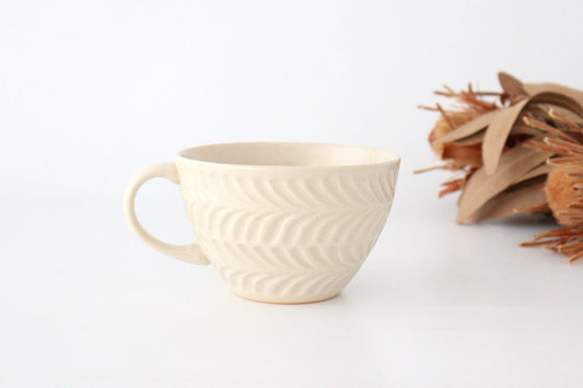Soup cup ivory pottery rosemary Hasami ware