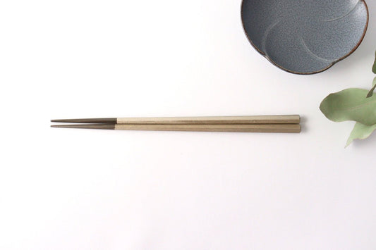 Pentagonal chopsticks wipe lacquer black silver KORINDO